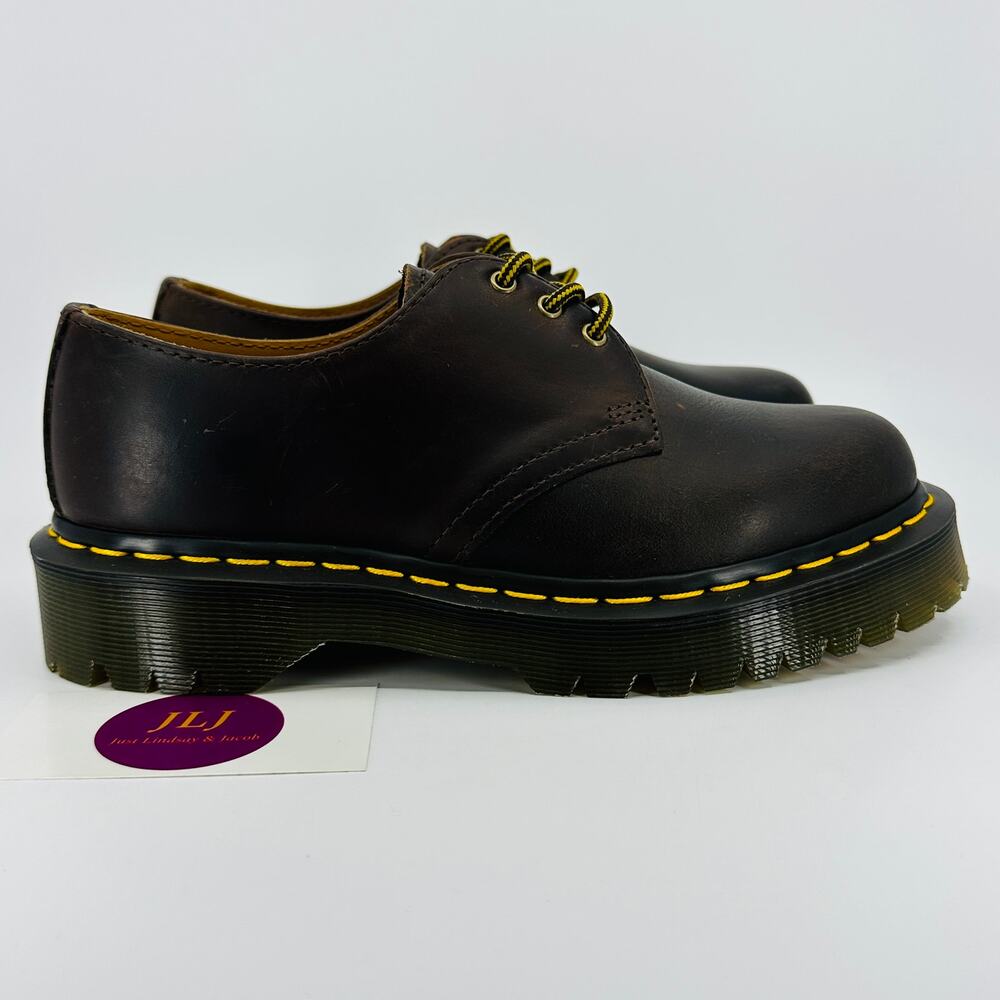 Dr. Martens Women's 1461 Bex Dark Brown Crazy Horse Leather Oxford Shoes Size 7